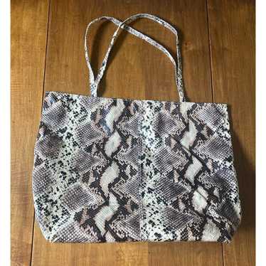 Saks Fifth Avenue Faux Snakeskin /Python Tote Bag - image 1