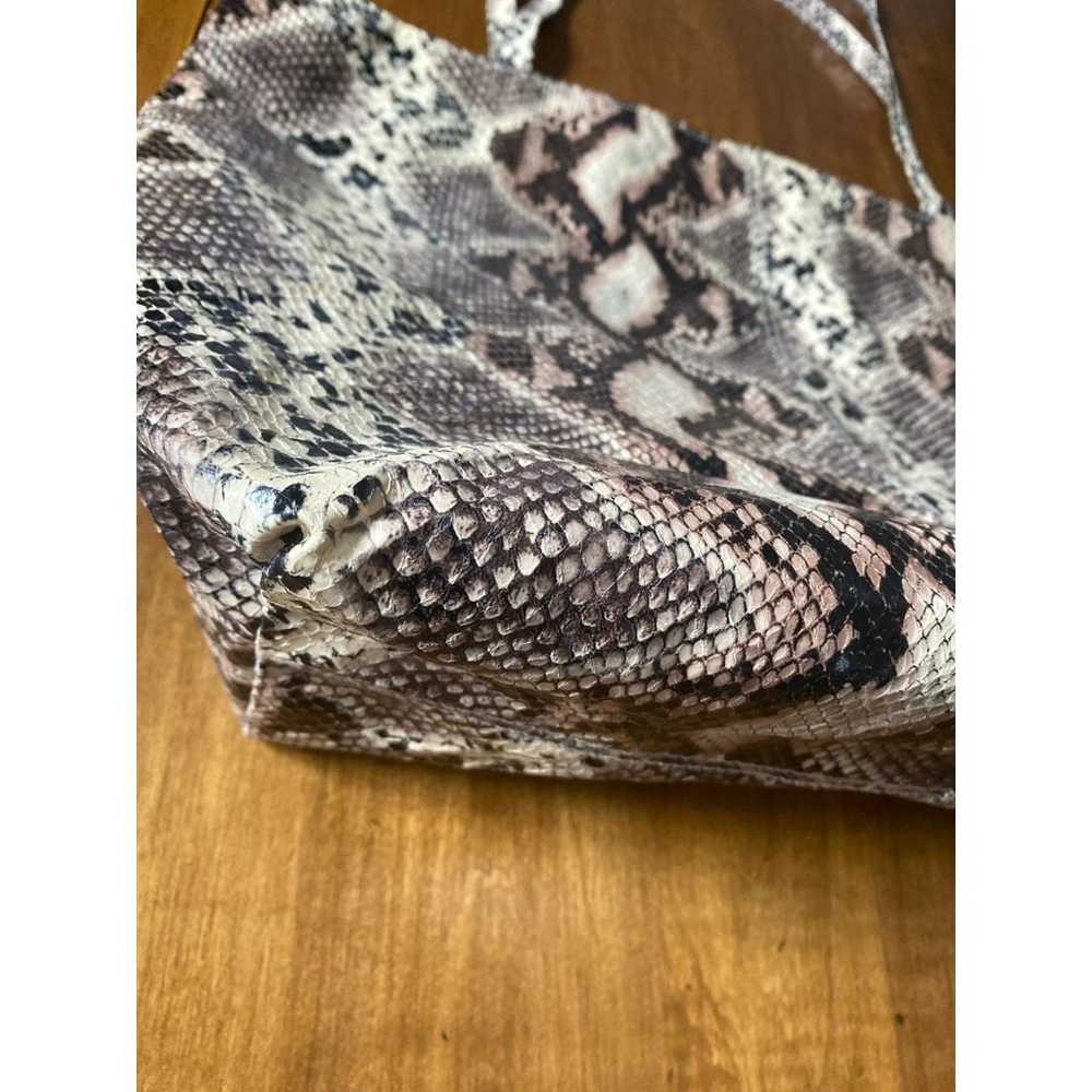 Saks Fifth Avenue Faux Snakeskin /Python Tote Bag - image 2