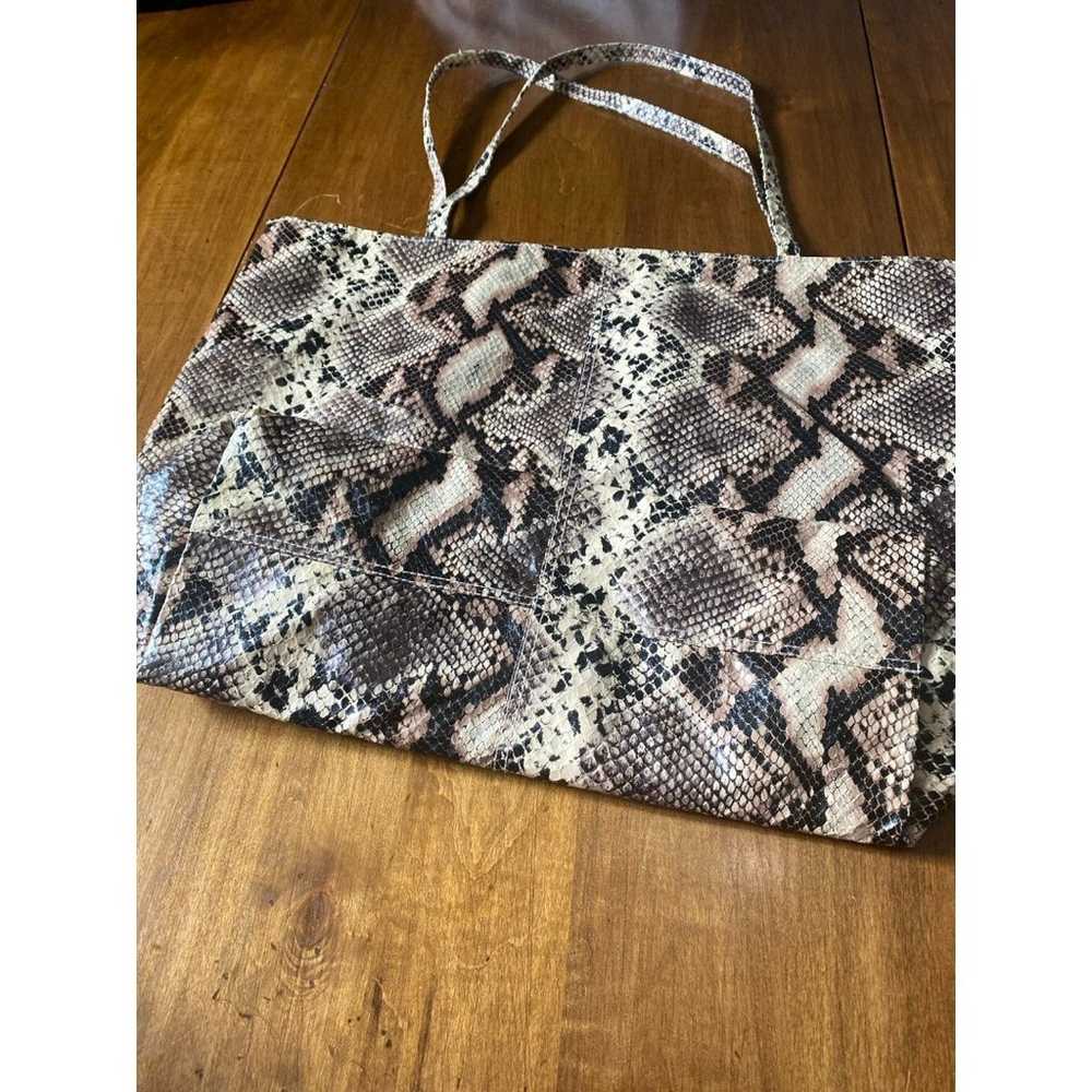 Saks Fifth Avenue Faux Snakeskin /Python Tote Bag - image 4