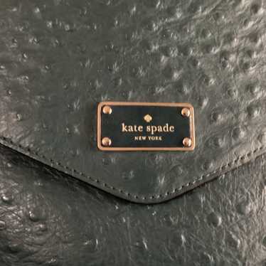 Kate Spade A La Vita Ostrich Leena Green Embossed 