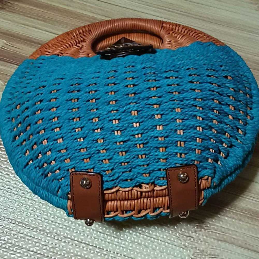 kate spade Turquoise Straw Basket Bag - image 3