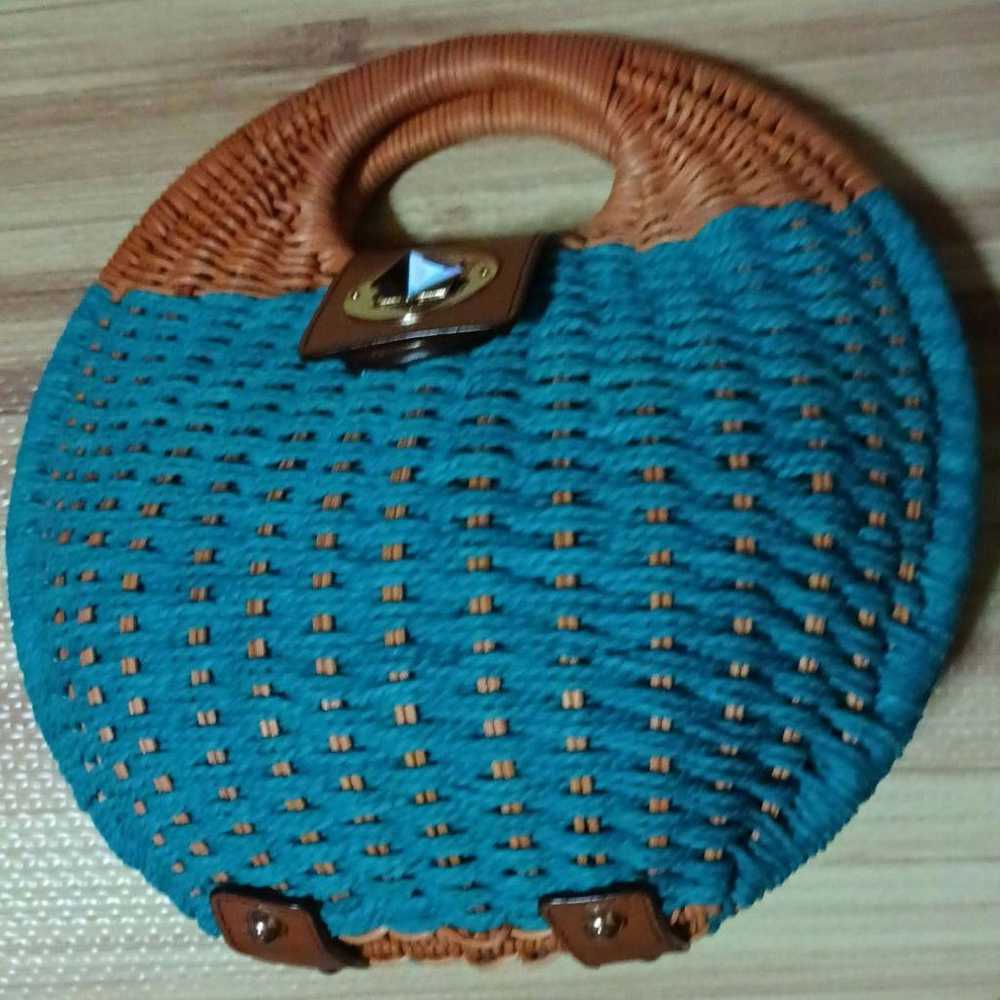 kate spade Turquoise Straw Basket Bag - image 5