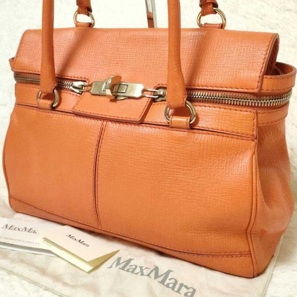 Popular color Max Mara handbag Margaux orange lea… - image 1