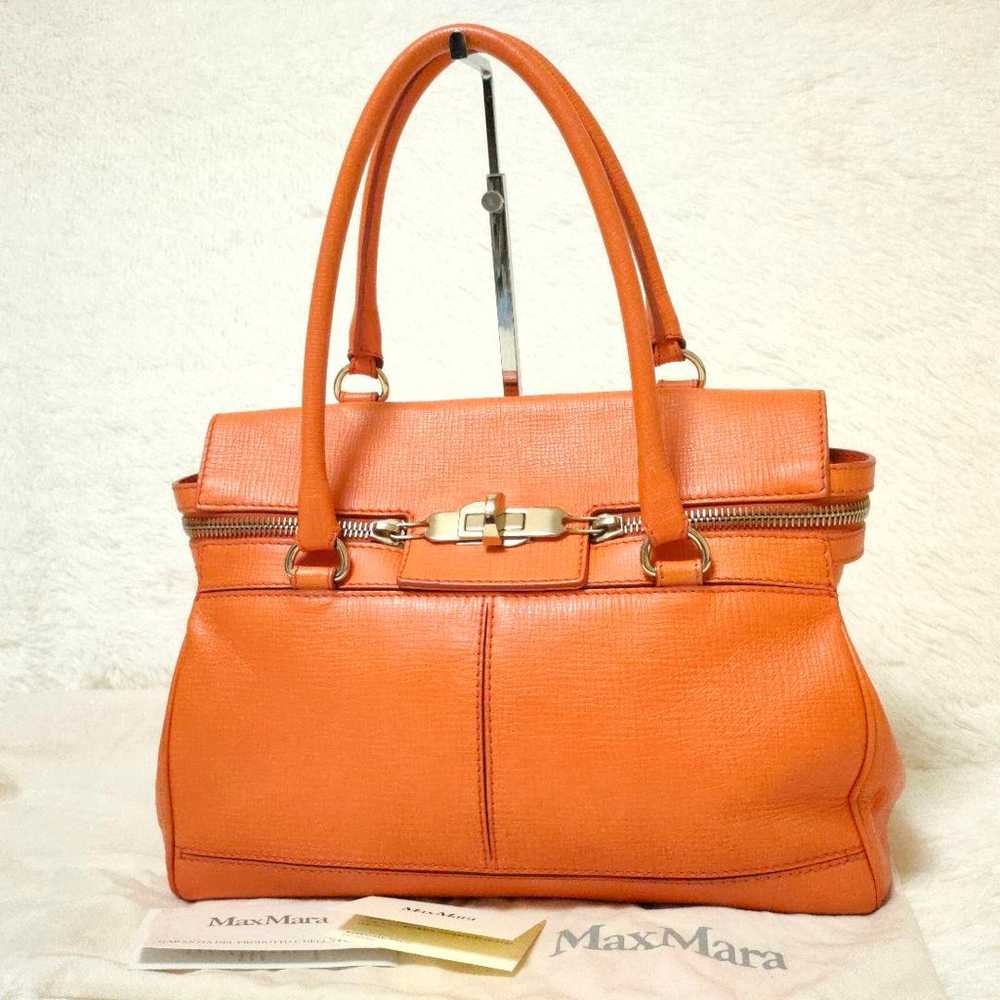 Popular color Max Mara handbag Margaux orange lea… - image 2