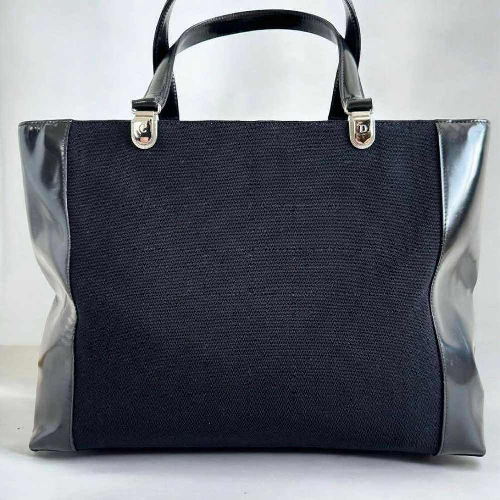 Christian Dior tote bag canvas leather navy - image 3