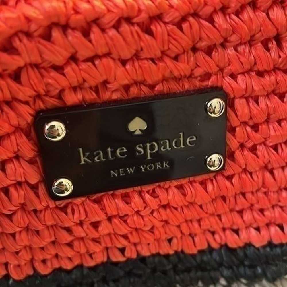 Kate Spade Black Orange Brown Straw and Patent Le… - image 6