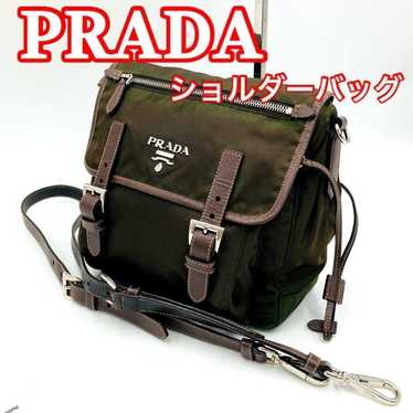 PRADA Shoulder Bag Khaki 1018 - image 1