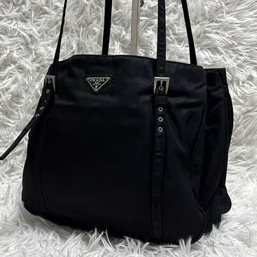 PRADA Triangle Logo Plate Nylon Tote Bag 3 Layers 