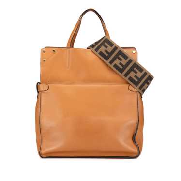 Brown Fendi Leather Flip Satchel