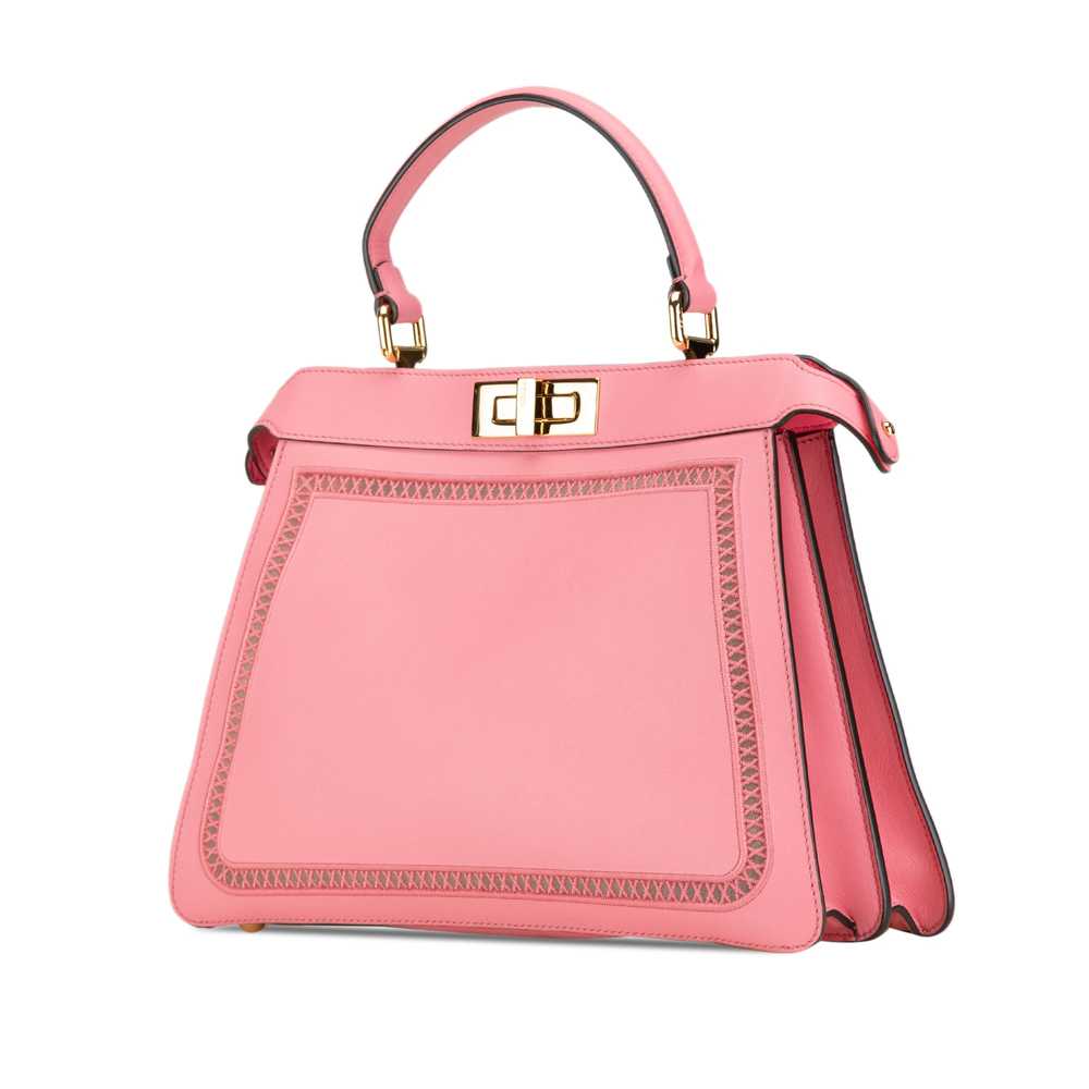 Pink Fendi Medium Embroidered Calfskin Peekaboo I… - image 2