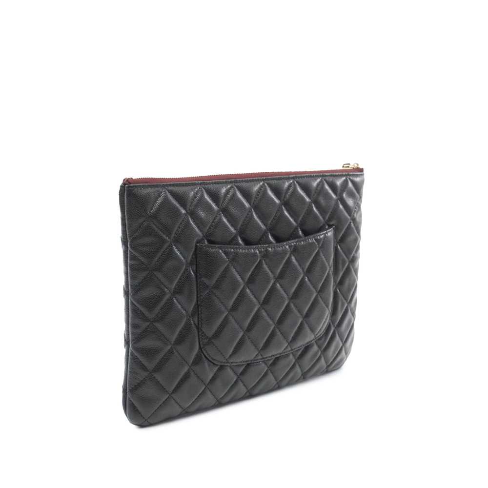 Black Chanel Medium Quilted Caviar O Case Clutch - image 2