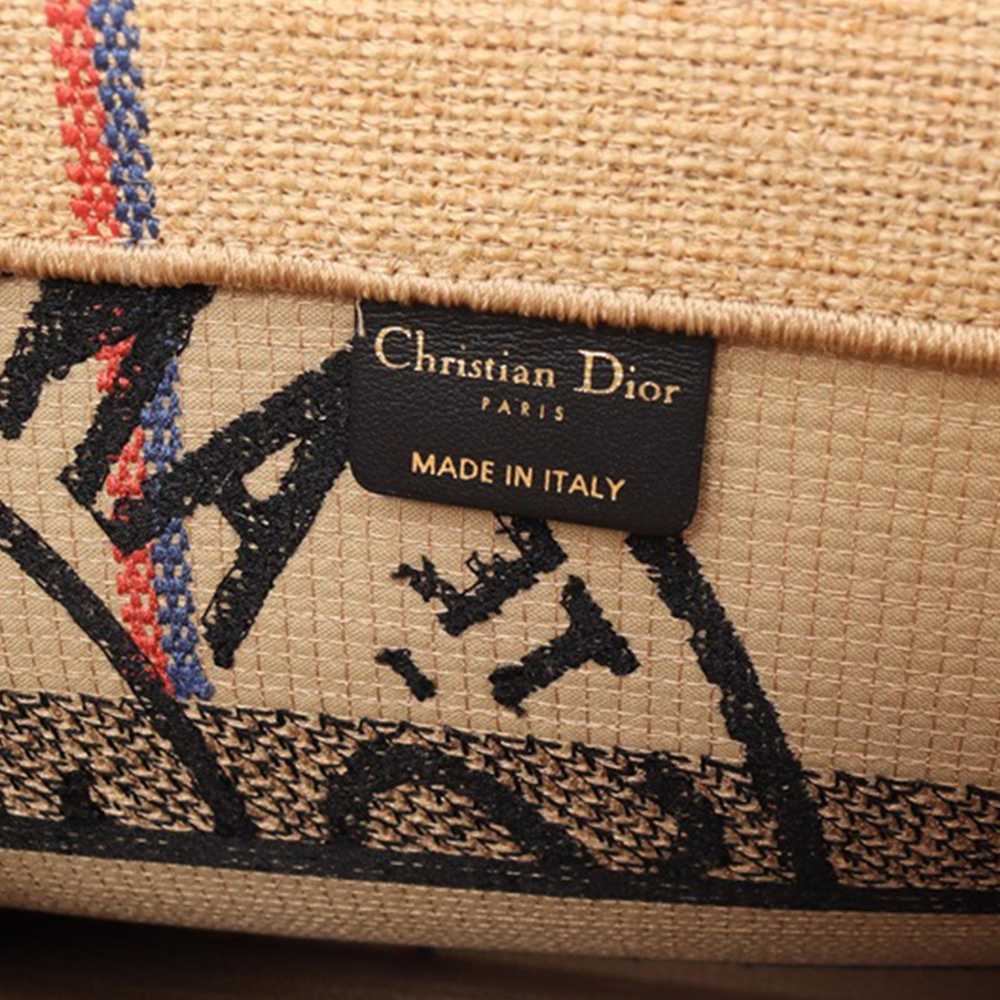 Brown Dior Medium Canvas Jute Book Tote - image 5