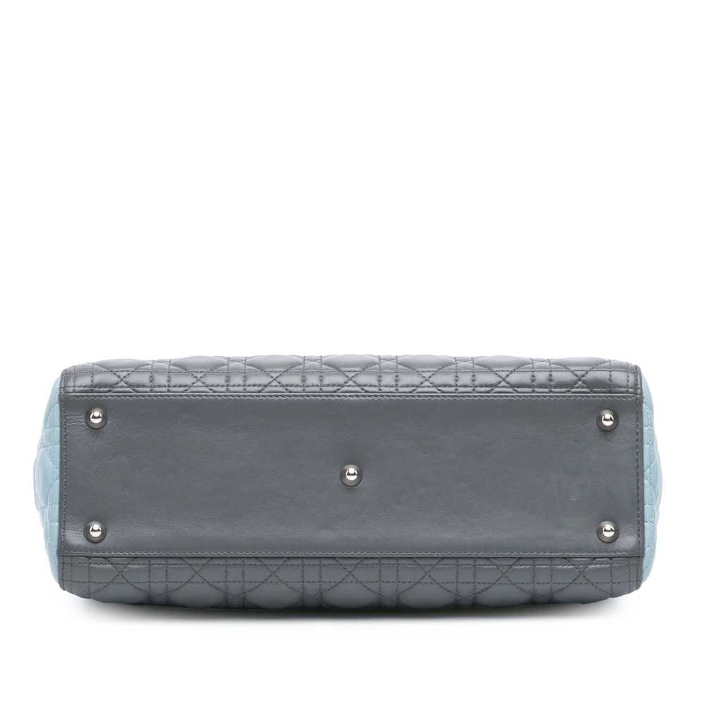 Gray Dior Large Bicolor Lambskin Cannage Lady Dio… - image 3