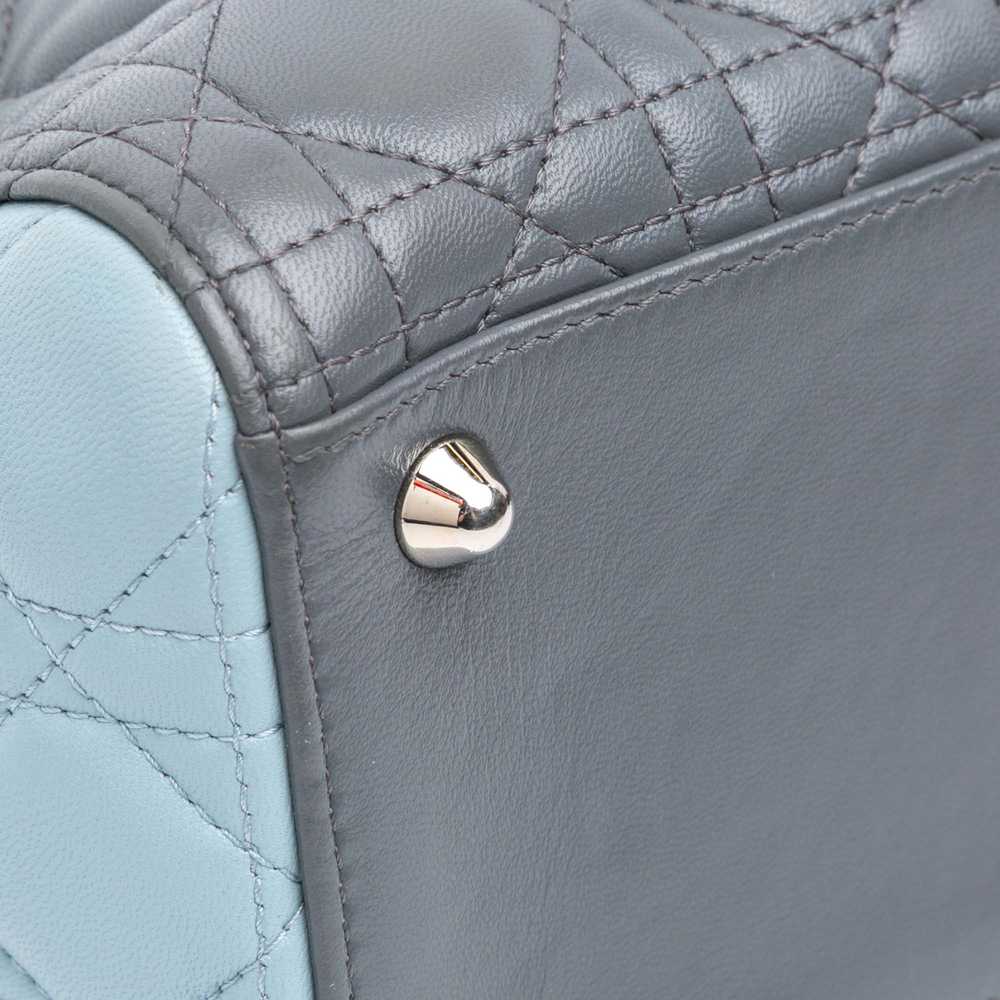 Gray Dior Large Bicolor Lambskin Cannage Lady Dio… - image 9