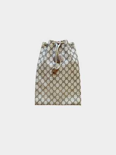 Gucci 2000s Brown GG Supreme Monogram Drawstring B