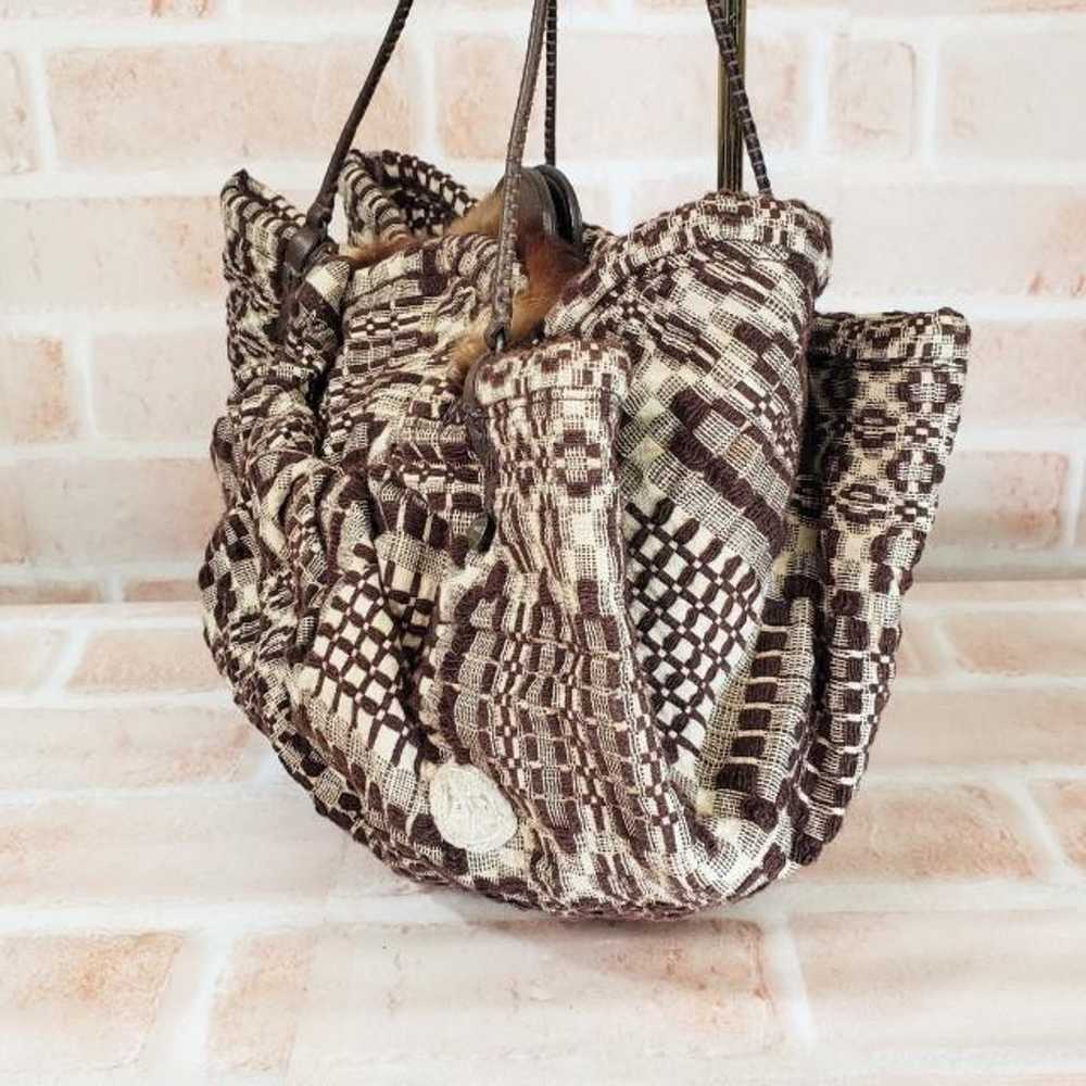 Ebagos ☆ Pattern Jacquard Woven Fabric Handbag wi… - image 2