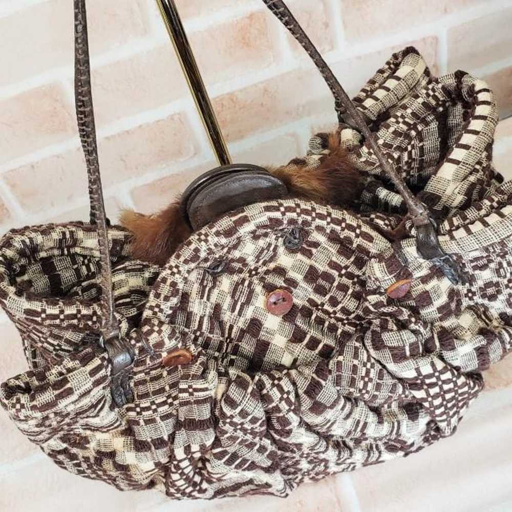 Ebagos ☆ Pattern Jacquard Woven Fabric Handbag wi… - image 4