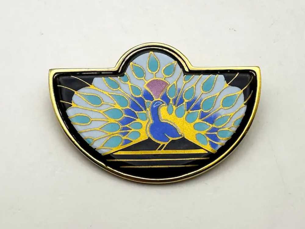 MICHAELA FREY signed Beautiful Peacock Enamel on … - image 10