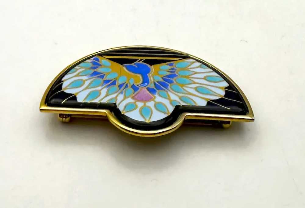 MICHAELA FREY signed Beautiful Peacock Enamel on … - image 5