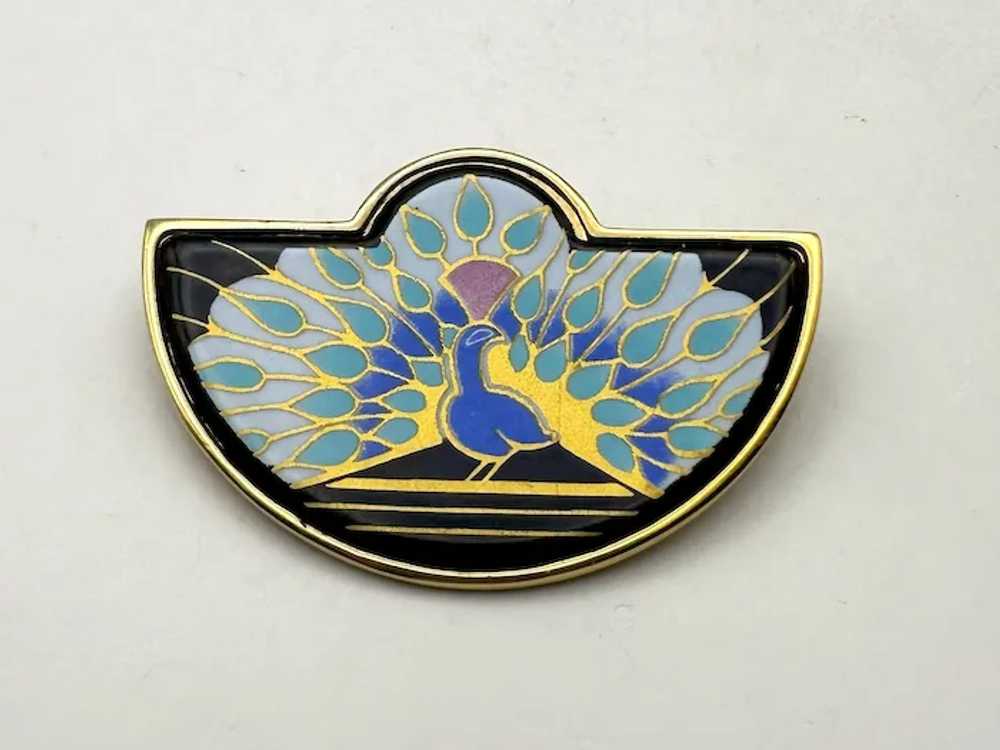 MICHAELA FREY signed Beautiful Peacock Enamel on … - image 7