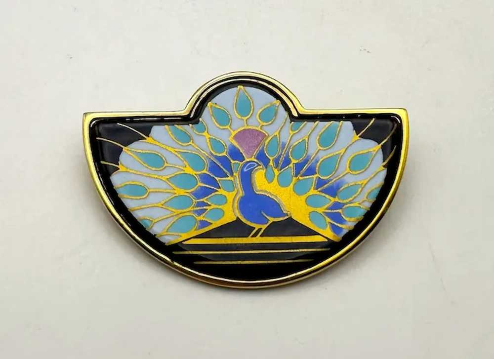 MICHAELA FREY signed Beautiful Peacock Enamel on … - image 9