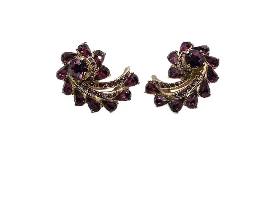 Vintage Mid Century Hollycraft Royal Purple Clip … - image 7