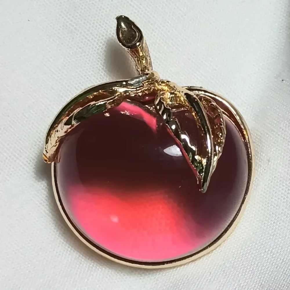 Sarah Coventry Lucite jelly apple pin clip earrin… - image 3