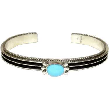 Dav Benally Amazing Native American Navajo Gaspeite Sterling Silver Bracelet Cuff