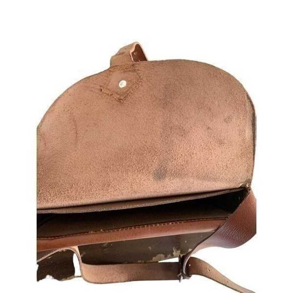 Vintage inspired Genuine Leather Tan Messenger Bag - image 5