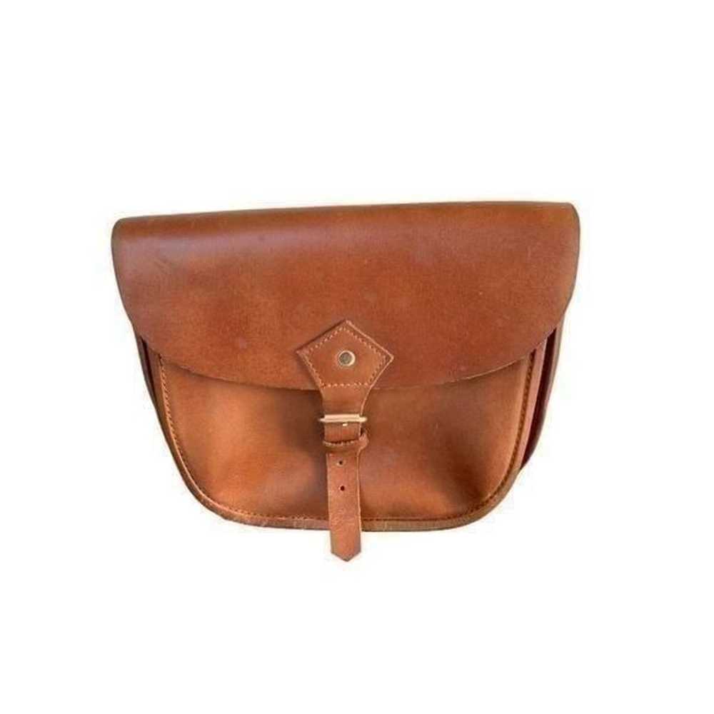 Vintage inspired Genuine Leather Tan Messenger Bag - image 6