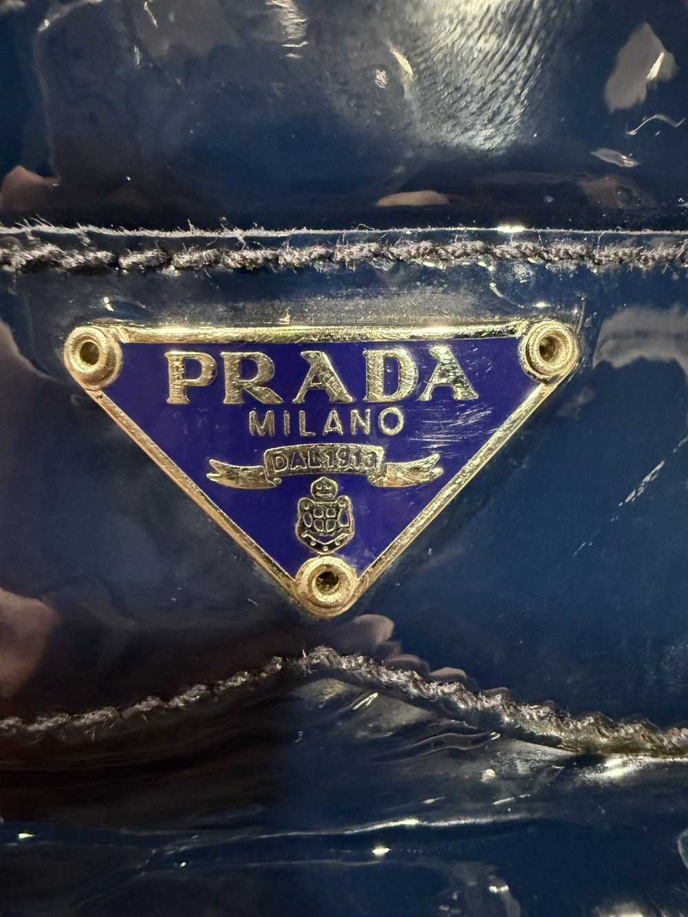 Prada × Vintage Vintage Prada Patent Leather Navy… - image 12