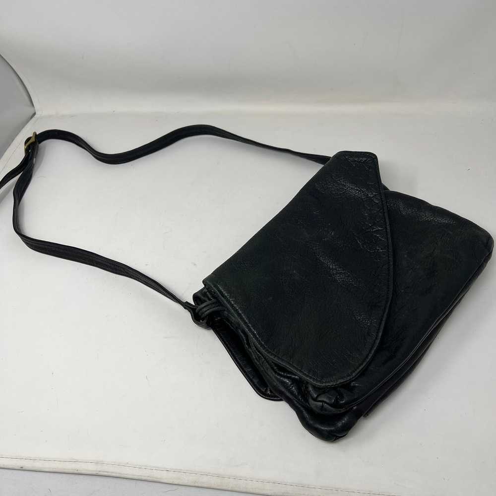 Vintage 90s Victoria Leather Co Dual Flap Shoulde… - image 2