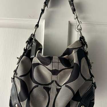 Coach vintage canvas black hobo