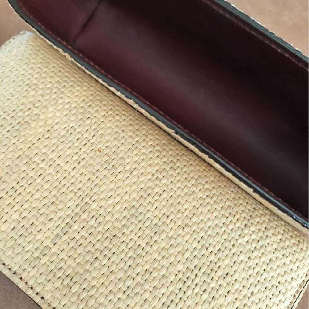 Raffia clutch bag with CC logo - image 4