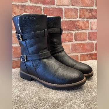 Nautica Anthea womens black Winter moto boots siz… - image 1