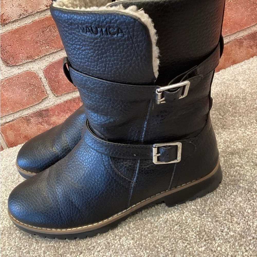 Nautica Anthea womens black Winter moto boots siz… - image 3