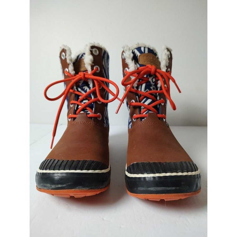 Keen Shoes Womens 7 Brown Blue Leather Elsa Boots… - image 3