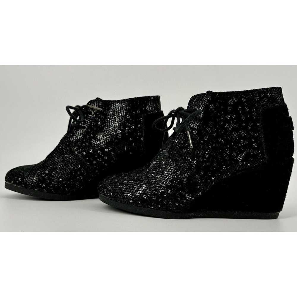 TOMS Desert Wedge Women’s Sequin Ankle Bootie Bla… - image 3