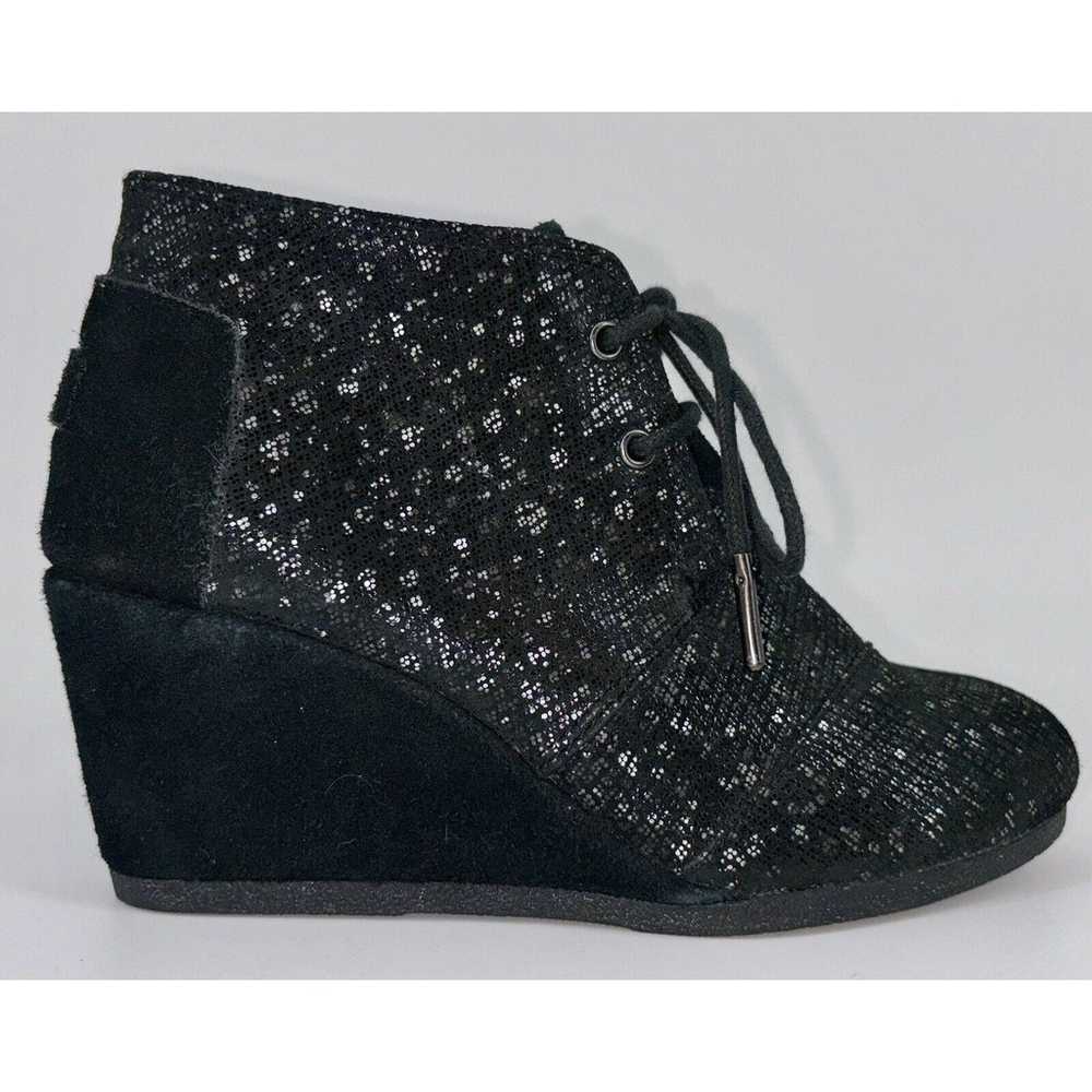 TOMS Desert Wedge Women’s Sequin Ankle Bootie Bla… - image 8