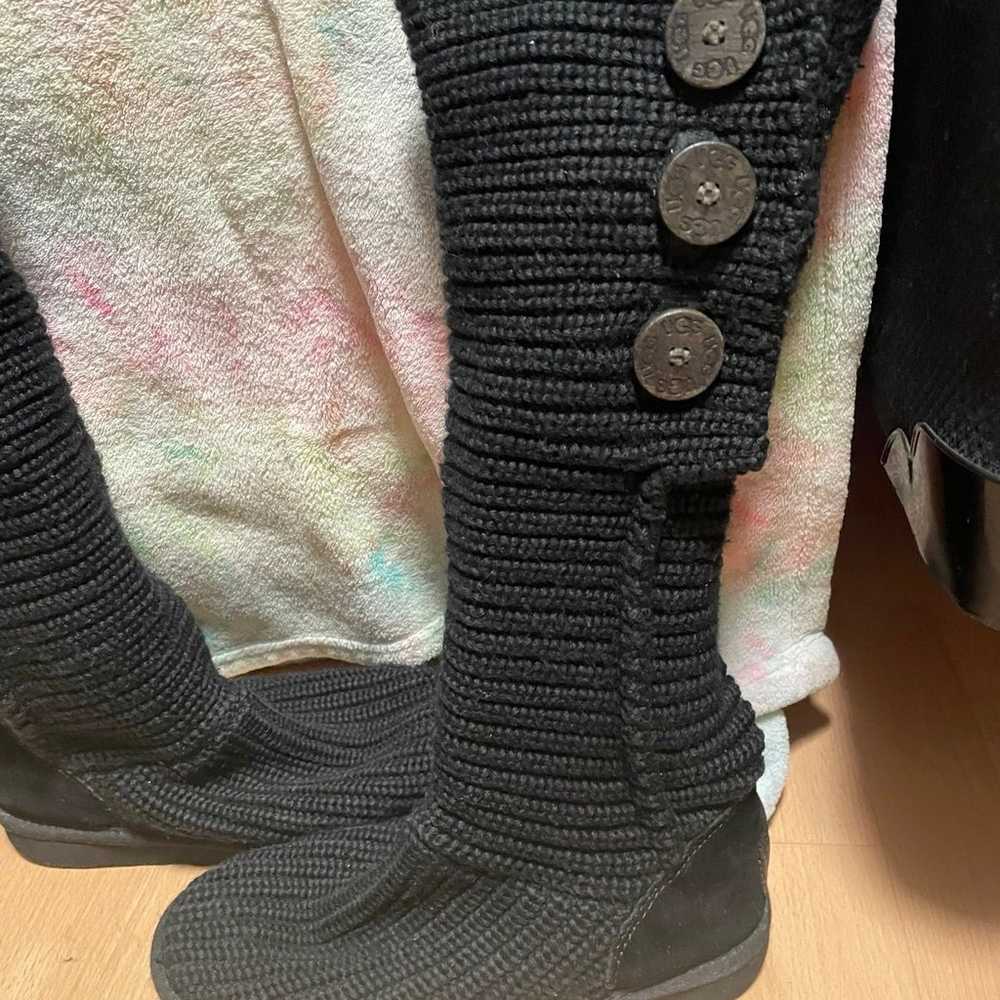 Like New Black Cardy Knit UGG Boots Size 7 - image 5