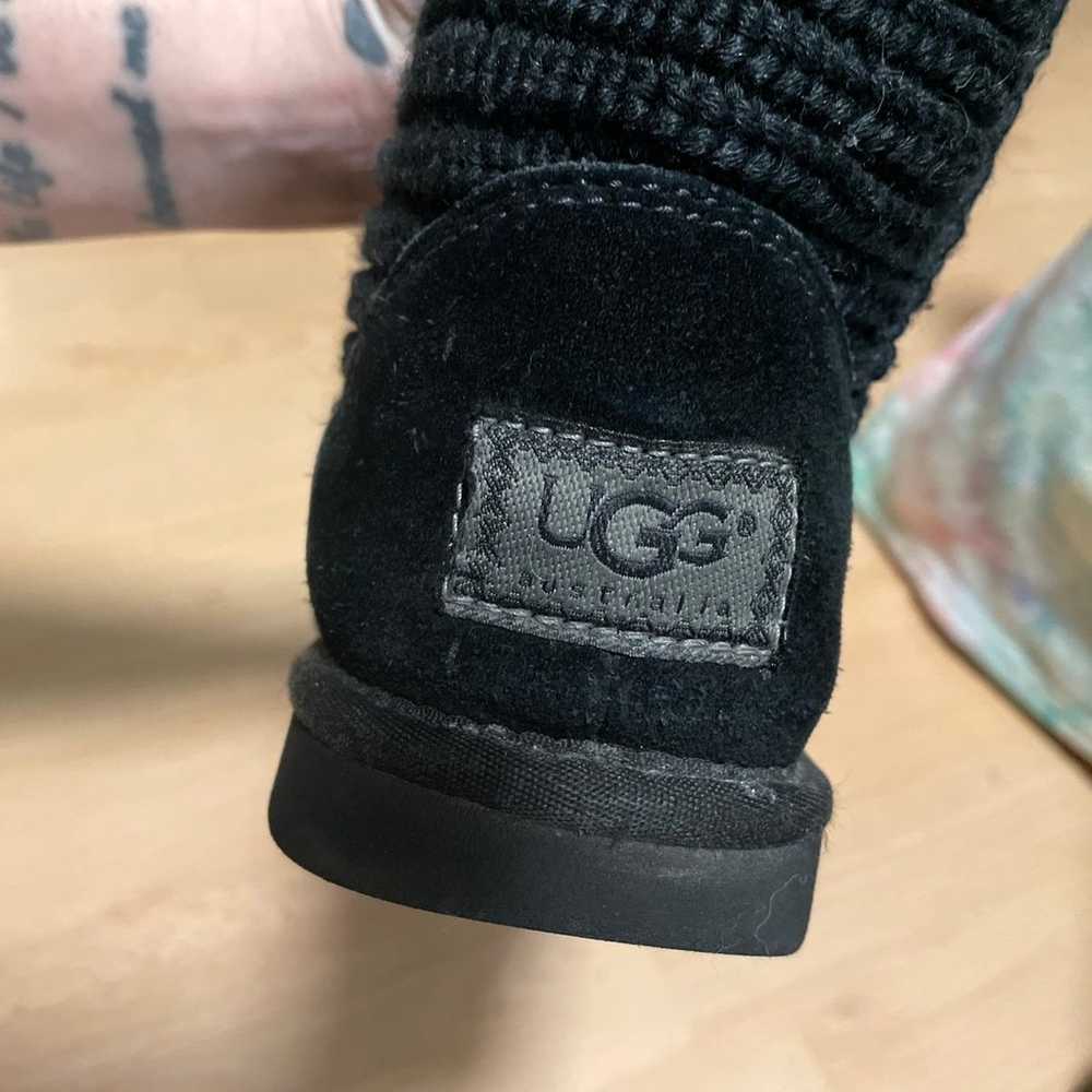 Like New Black Cardy Knit UGG Boots Size 7 - image 7