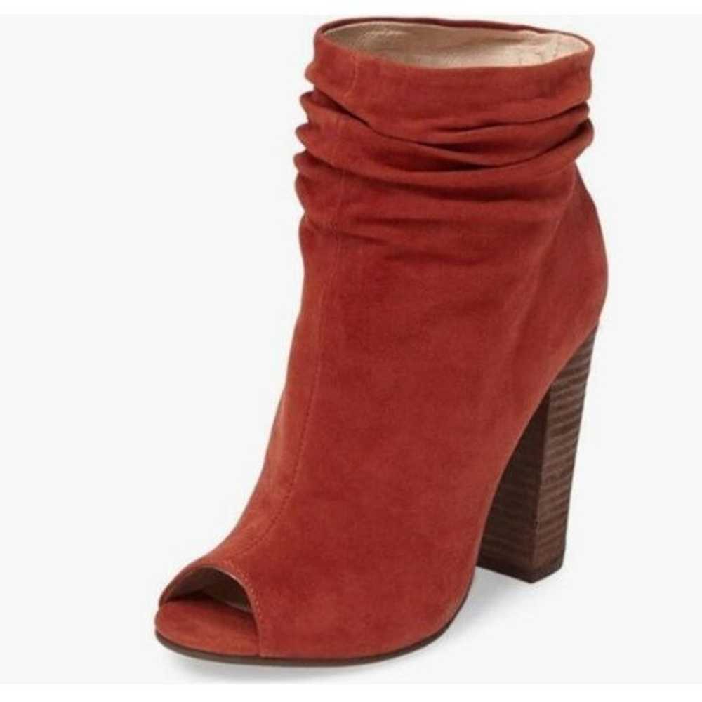 FSJ Brown And Red Stylish Peep Toe Slouch Ankle B… - image 1