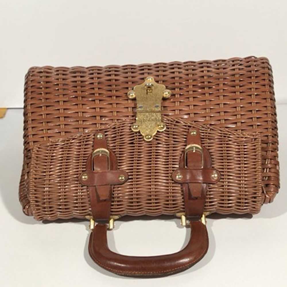 Wicker Bag 1960s, Handmade in British Hong Kong - image 2