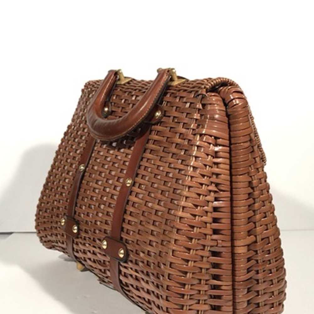 Wicker Bag 1960s, Handmade in British Hong Kong - image 4