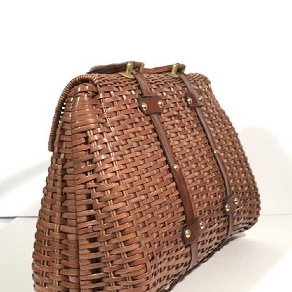 Wicker Bag 1960s, Handmade in British Hong Kong - image 5