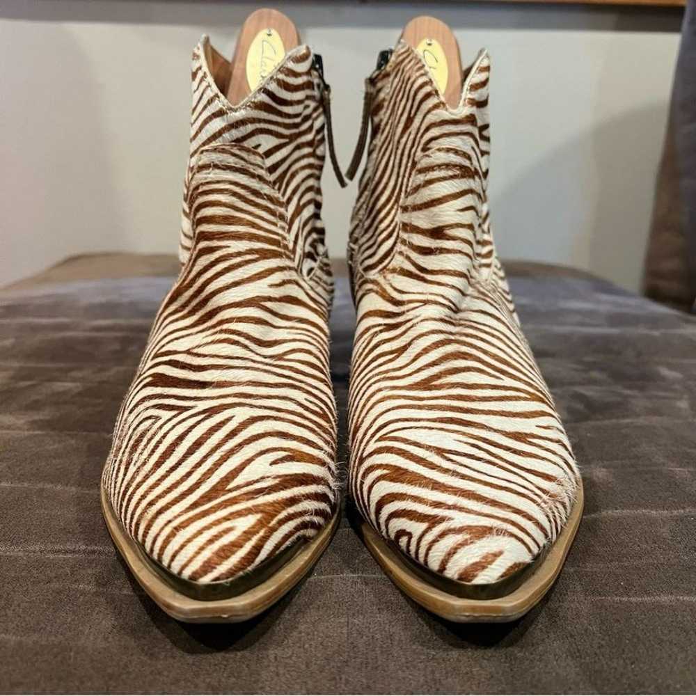 Dingo Zebra Print Hairy Up Genuine Calf Hair Leat… - image 6