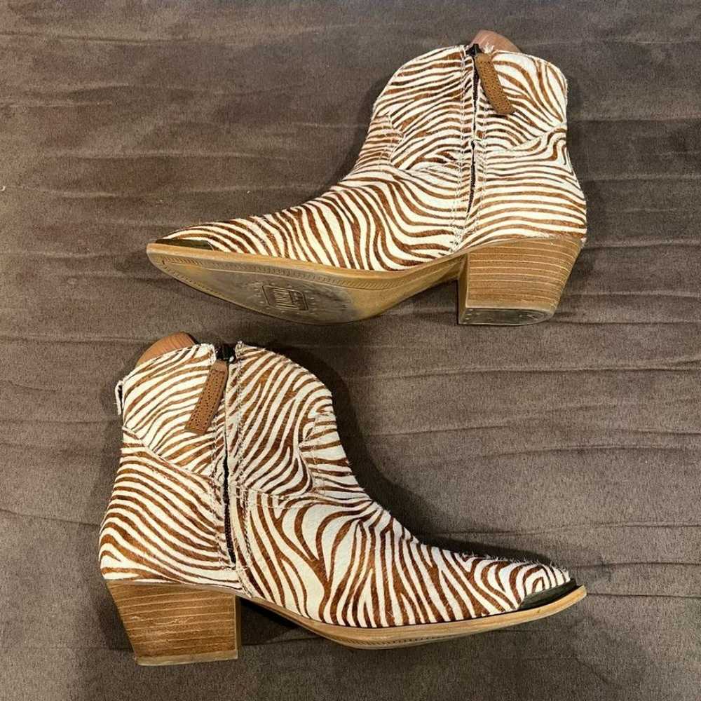 Dingo Zebra Print Hairy Up Genuine Calf Hair Leat… - image 8