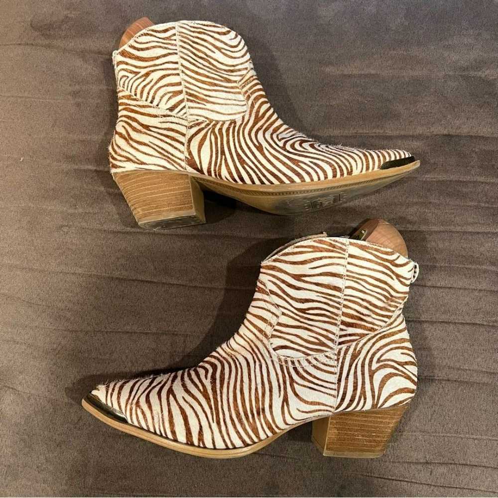 Dingo Zebra Print Hairy Up Genuine Calf Hair Leat… - image 9