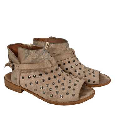 Anthro Musse & Cloud Leather Studded Peep Toe Boot