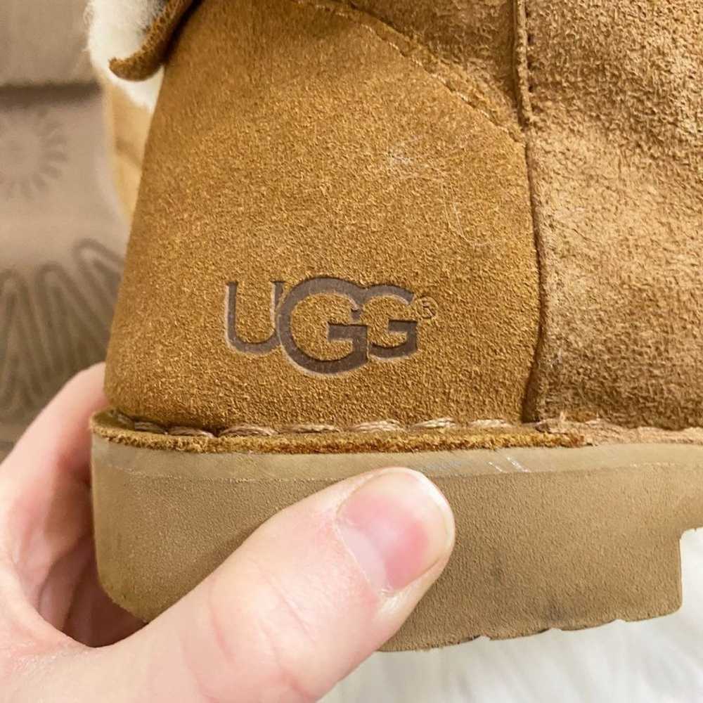 Ugg Chestnut Tan Shearling Combat Boots Lace Up F… - image 4